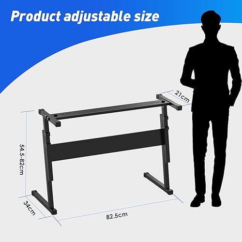 Miniatura 8 de KONIX Adjustable Piano Stand, Heavy-Duty Piano Stand, Double Braced X Style Keyboard Stand with Locking Straps & Quick Release Mechanism for 61 76
