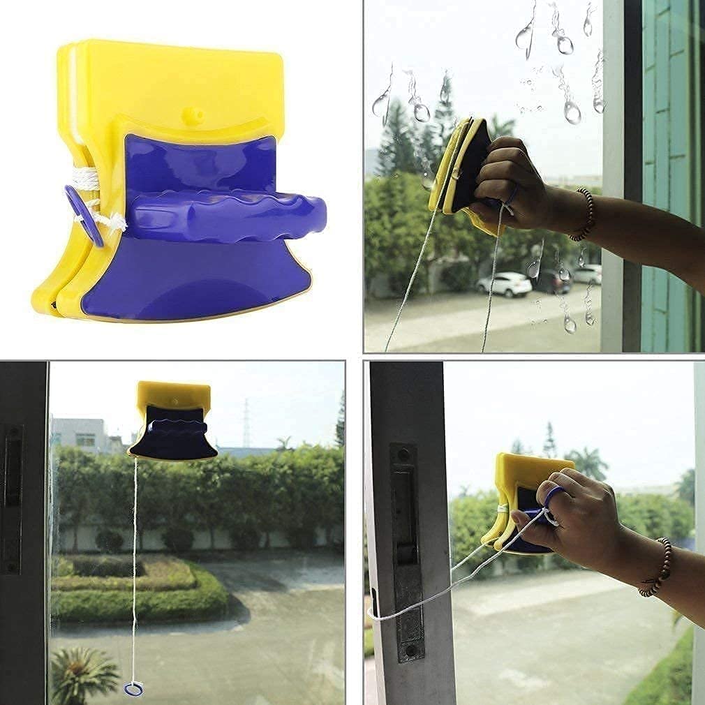 Ezalla Double-Sided Magnetic Window Cleaner Glass Cleaning Brush Glass Wiper Easy and Safe to Use for Home and Office Useful Cleaning Tools (Mult icolor) 4