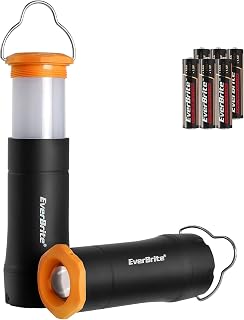 EverBrite 2-Pack 2-in-1 Mini LED Lantern Flashlights - Zoomable 3 Modes, Portable Hook for Camping, Hiking, Emergencies