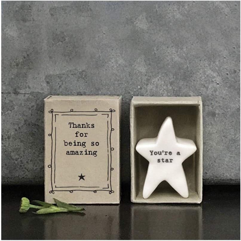 East of India MINI Matchbox Star Thank you for being so Amazing Keepsake Gift | Small gift for a friend, family or loved one | Letterbox Gift
