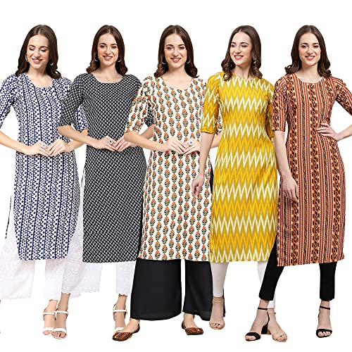 Image of Pinkmint Women's Crepe Digital Print Straight Kurta