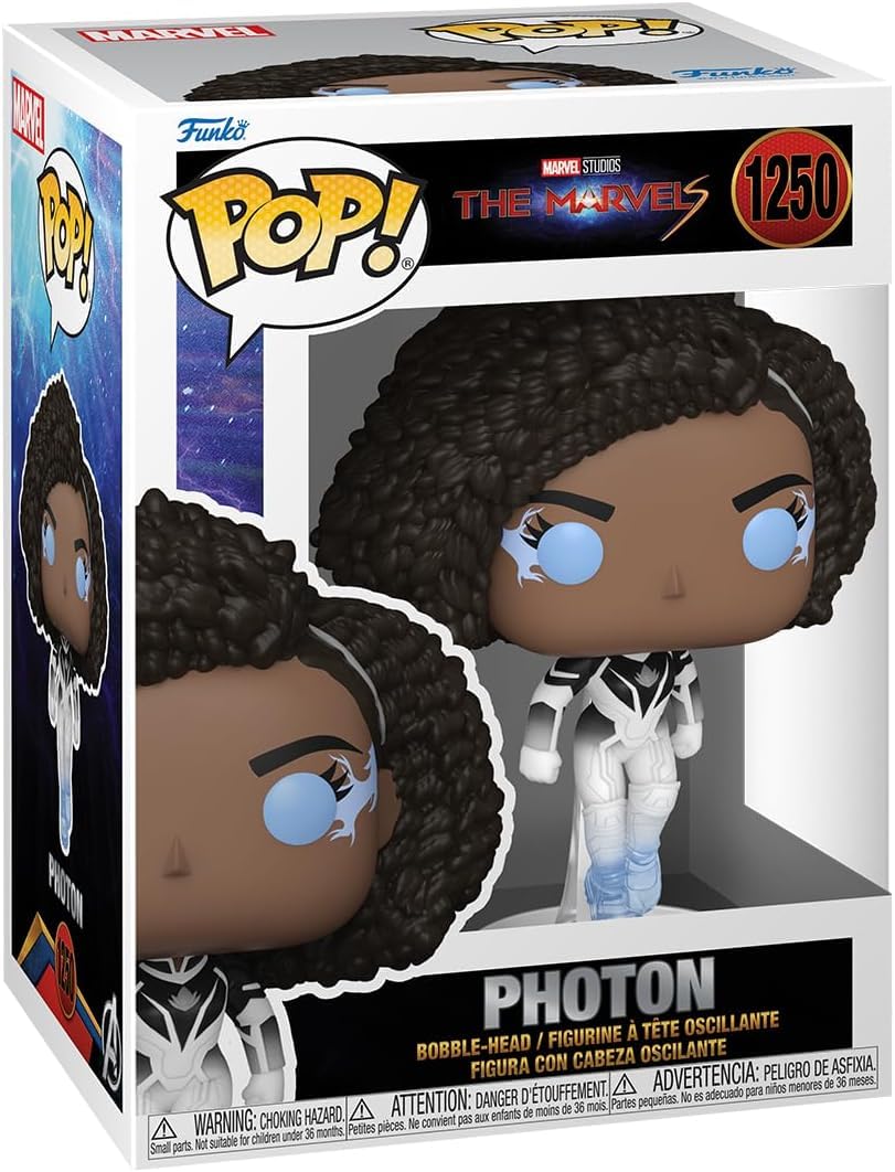 POP Movies: The Marvels - Photon (Monica Rambeau) Funko Vinyl Figure  (Bundled with Compatible Box Protector Case), Multicolored, 3.75 inches