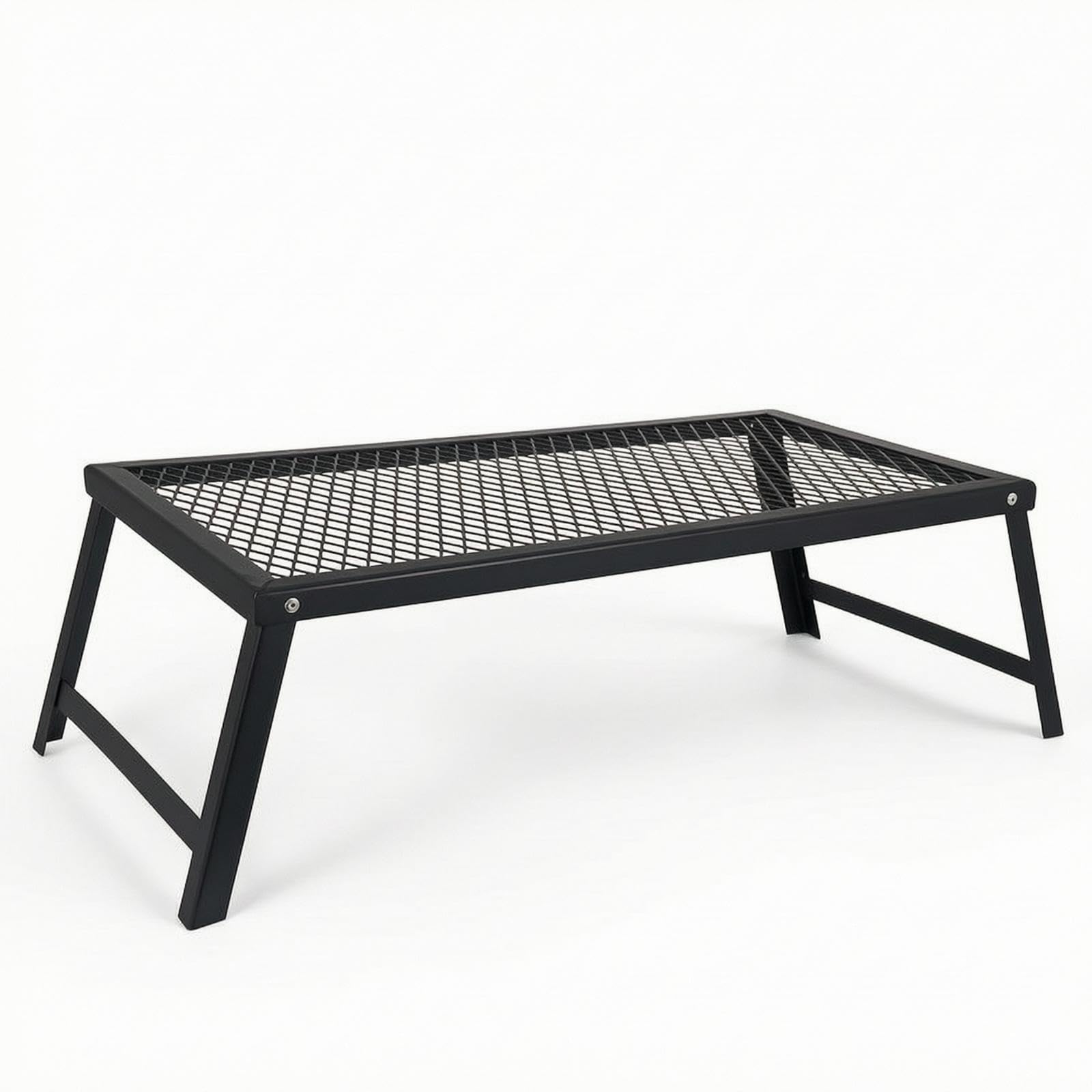 calandis iron mesh-top table foldable mesh-top table lightweight furniture for campers, backpackers, camping, grilling, outdoor cooking folding net table