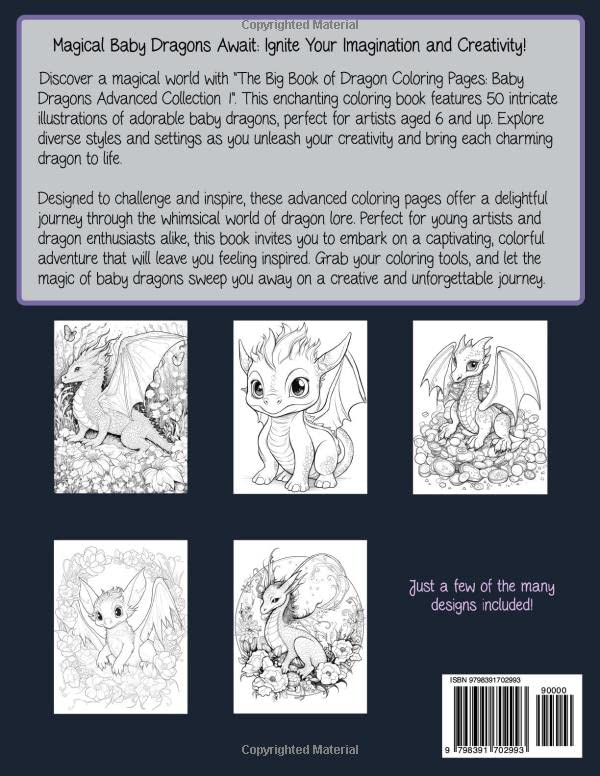 Miniatura 2 de The Big Book of Dragon Coloring Pages Baby Dragons Advanced Collection 1 (Big Book of Coloring Pages)