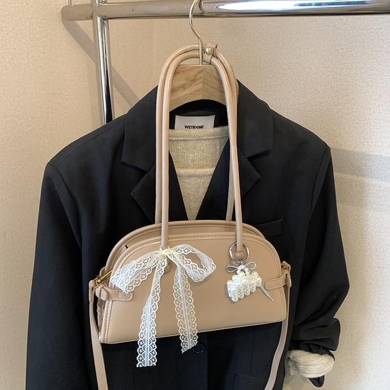 Y2k 90s Shoulder Bag For Women Retro Top Handle Handbag Underarm Purse Designer Crossbody Bags With Pendant4