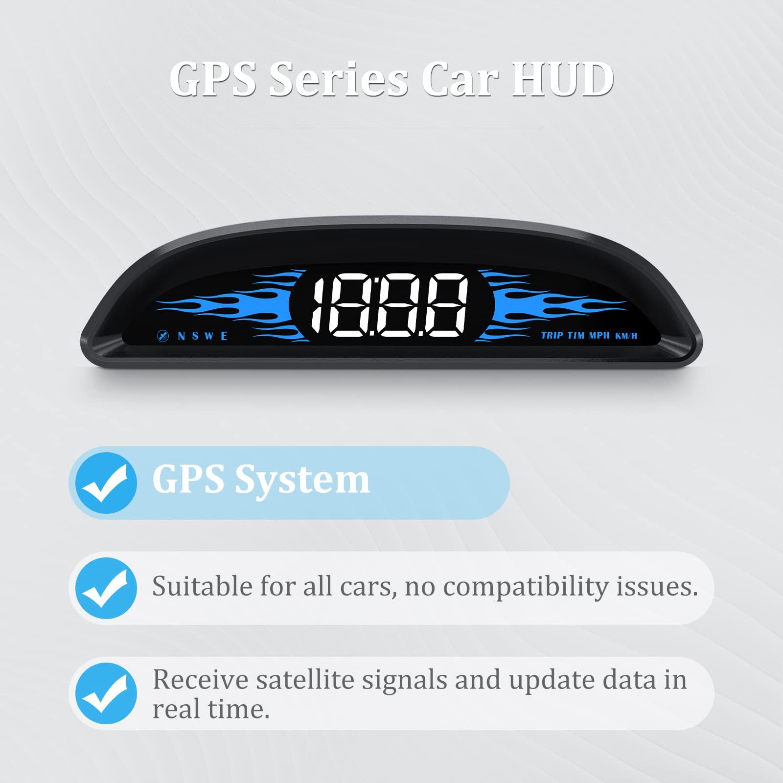 Tachimetro GPS per auto, mostra velocità, tachimetro, promemoria di velocità e promemoria di fatica, compatibile con tutte le auto, display Head Up
