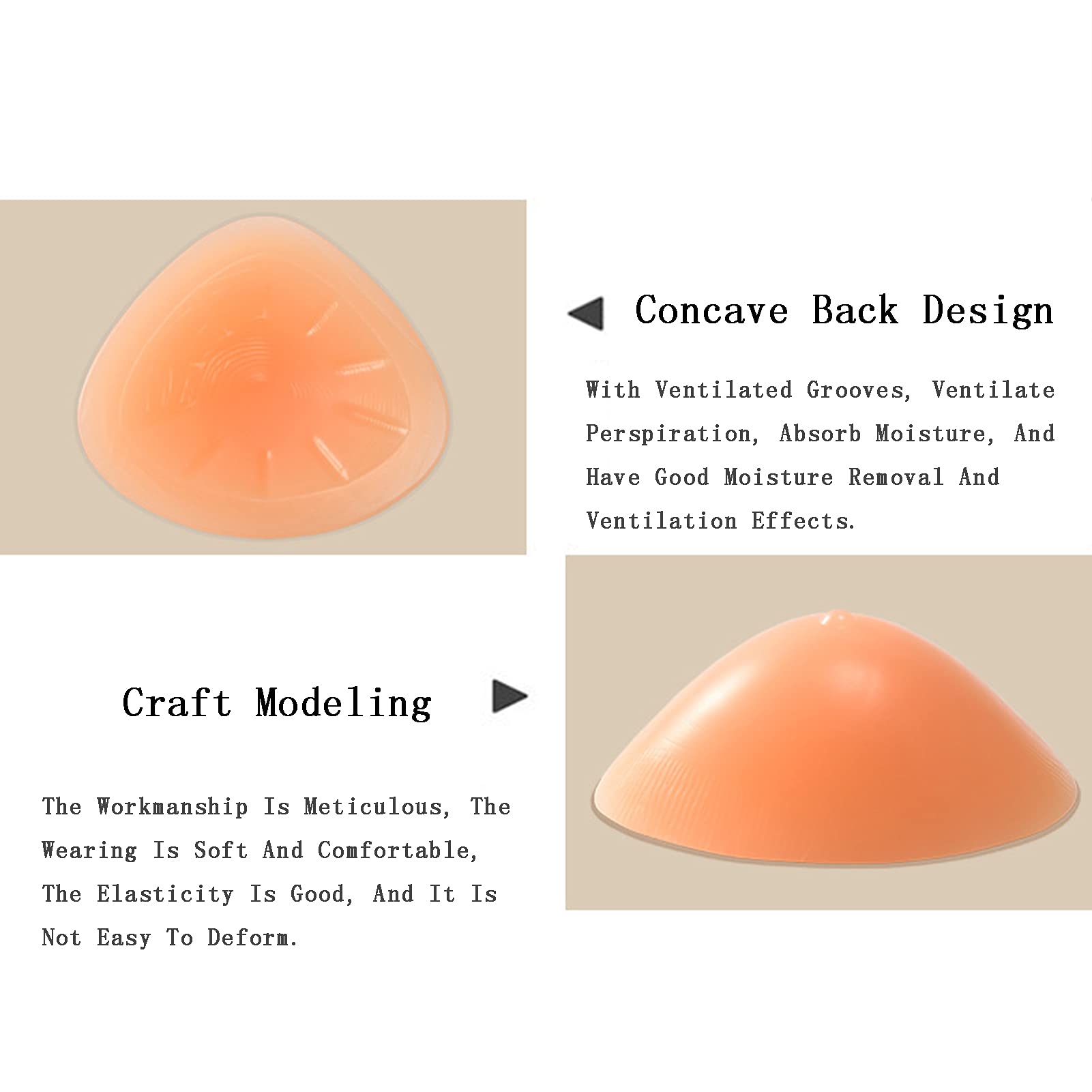 Almohadillas triangulares de silicona para el pecho, insertos para brasier de bikini, realzadores de pecho