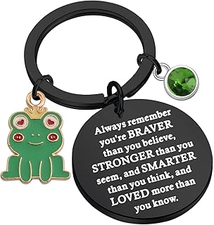 Frog Keychain Frog Lovers Gift You Are Braver Stronger Smarter Than You Think Keychain Insect Animal Lover Gift