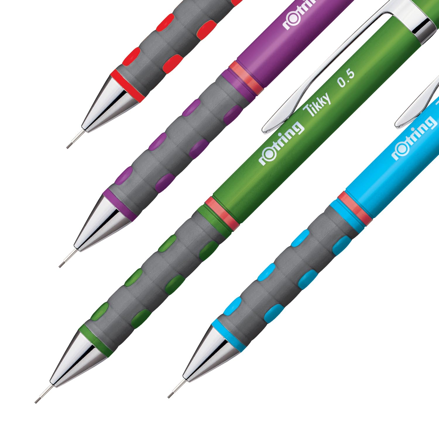 rOtring Tikky Mechanical Pencils - 0.7mm - HB - Light Blue & Purple Barrels - Pack of 6, Light Blue - Purple, 1 count (Pack of 6) - Image 4