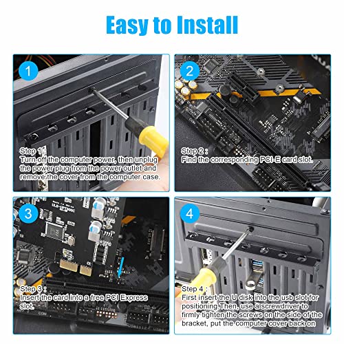 Image of Sinefine PCIe to USB 3.0 Expansion Card - 7 Ports (4 Type-A and 3 Type-C), PCI Express Add-in for Desktop PC, Windows 10 /8 /7 /XP and Mac OS 10.8.2 Above Compatible
