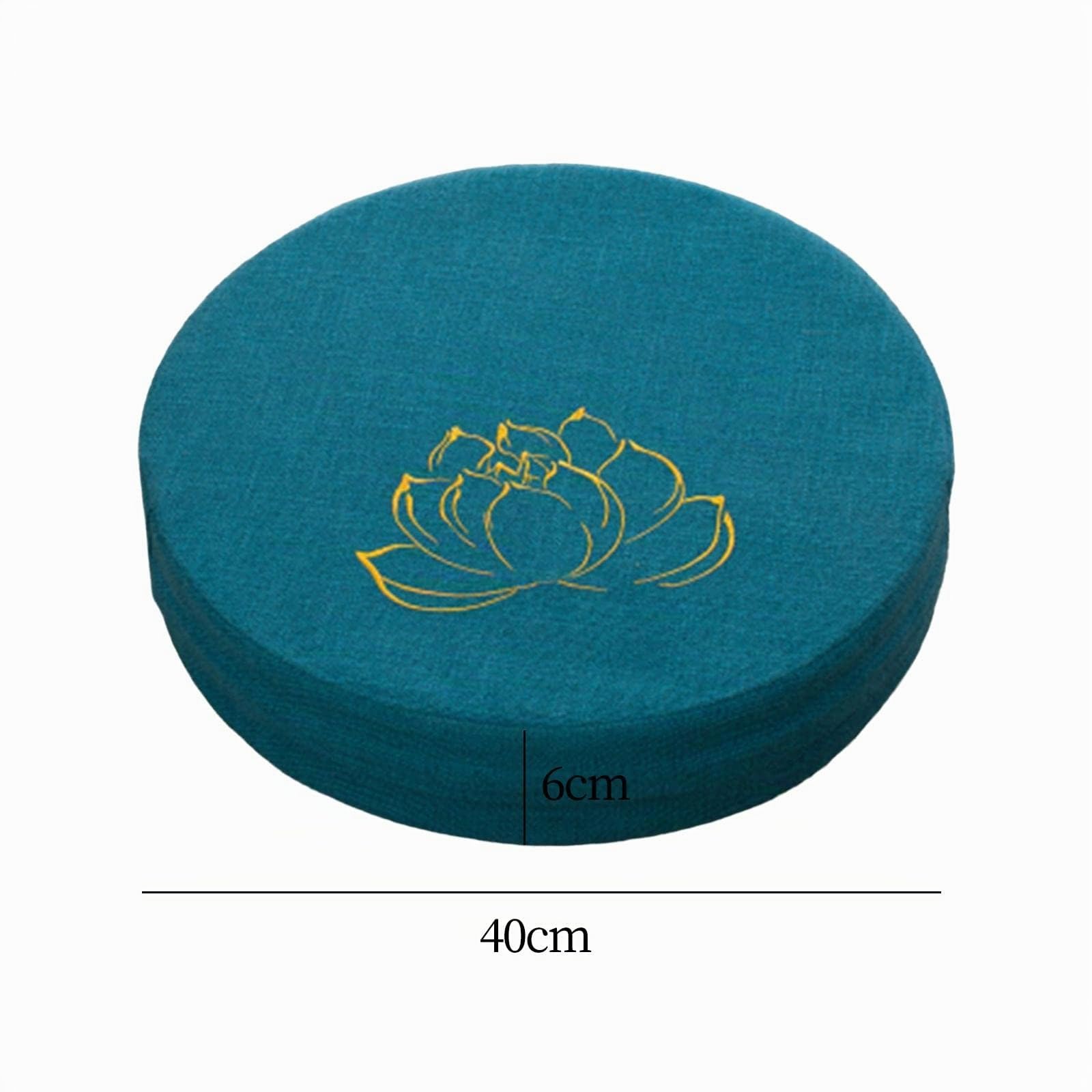 perfk Coussin de méditation de Yoga avec Housse Amovible Tapis de Tatami Japonais Accessoires de méditation Oreiller de Sol pour Yoga Salon Cadeaux de, Bleu Foncé 6cm