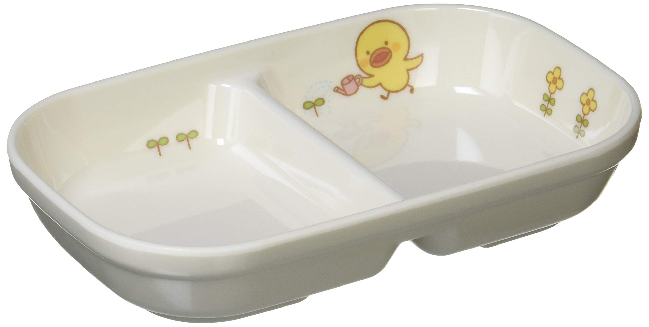 Amazon.co.jp: マルケイ ひよこぐみ 角二ツ仕切皿 小 J31 HI : ベビー