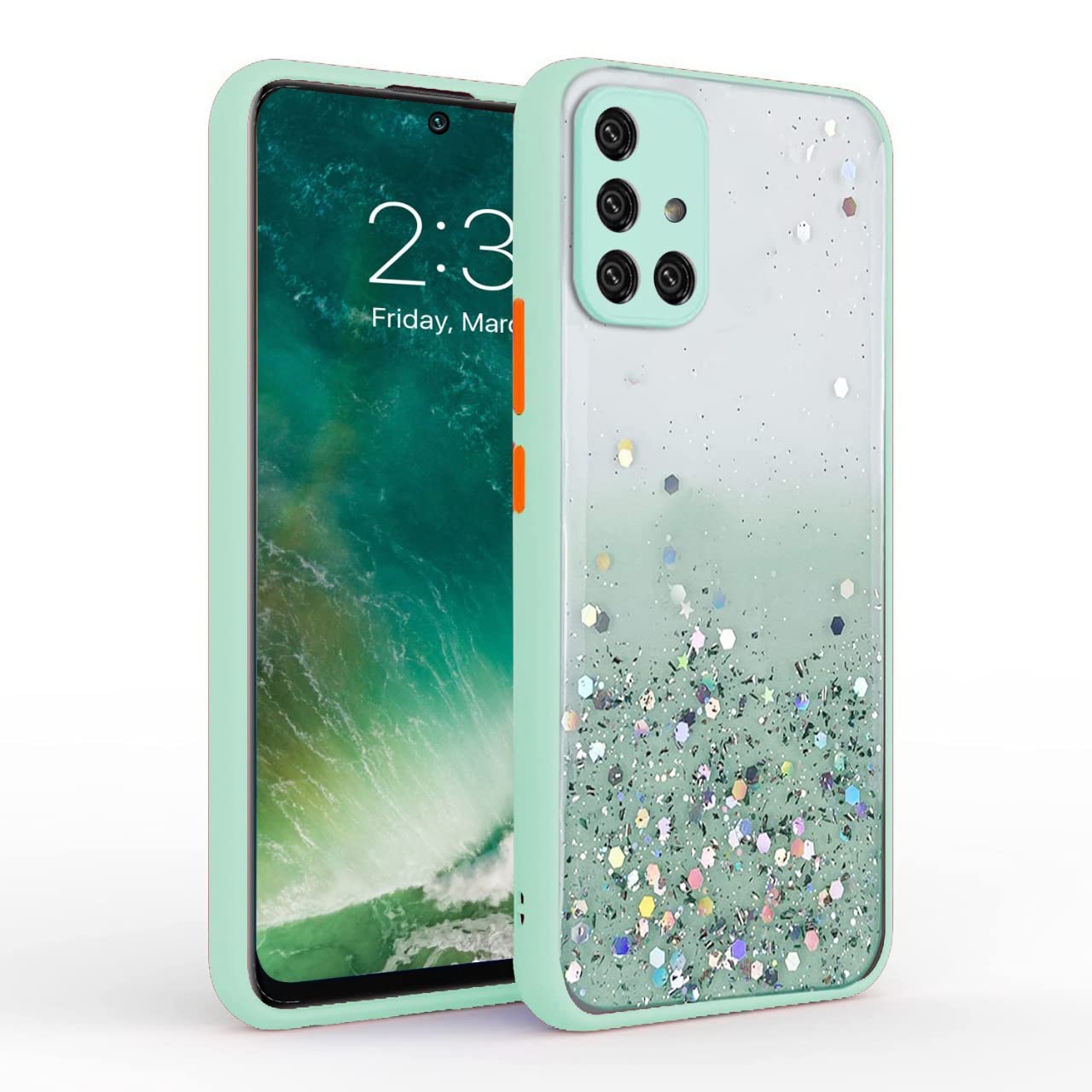 Vonzee® Case Compatible with Samsung Galaxy A51, Non Moving Glitter Cover for Girls & Women Soft TPU Shockproof Anti Scratch Drop Protection Cover (Mint Green) (B099RQJF97) Amazon Price History, Amazon Price Tracker