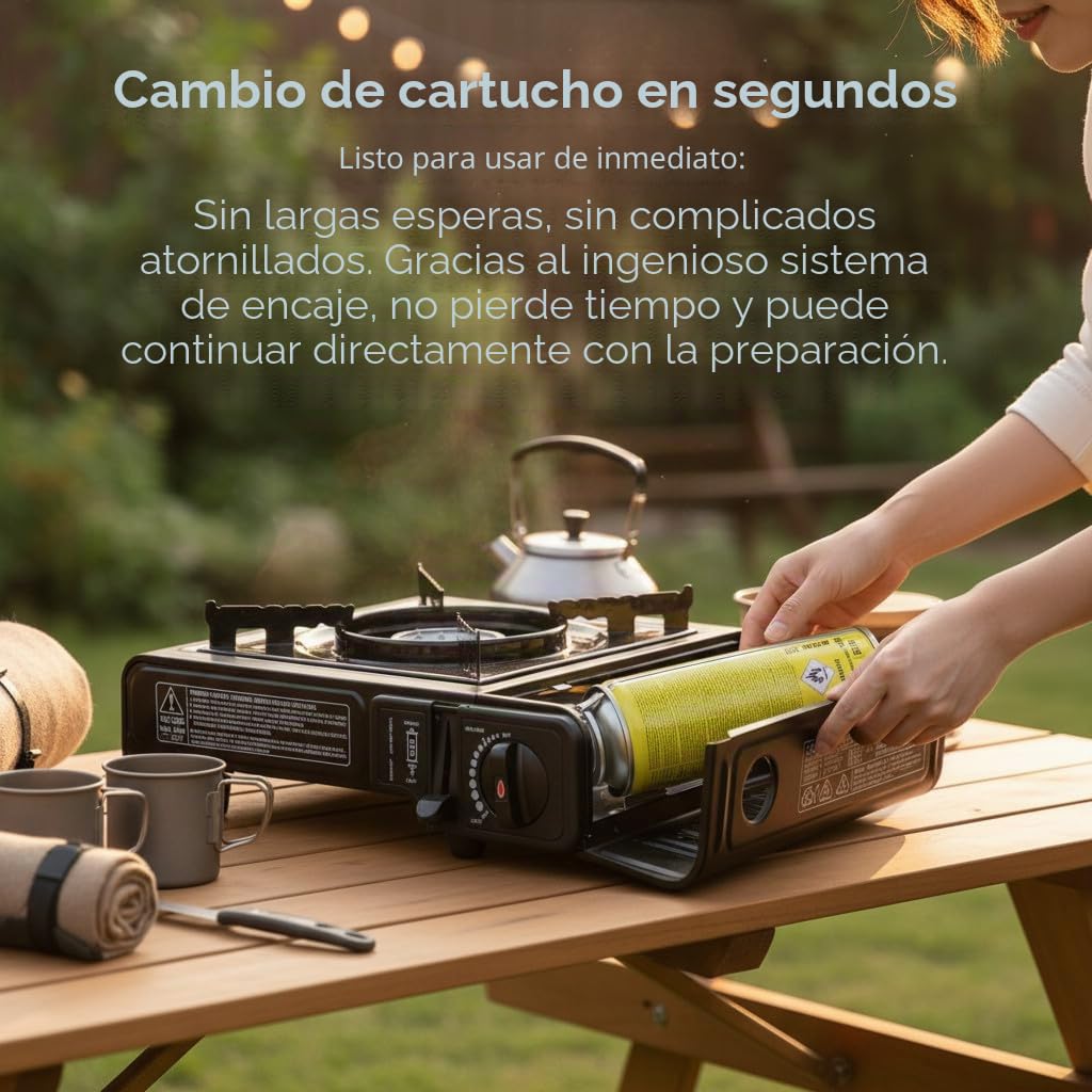 Starlet24 - Hornillo de Gas Compacto para Camping
