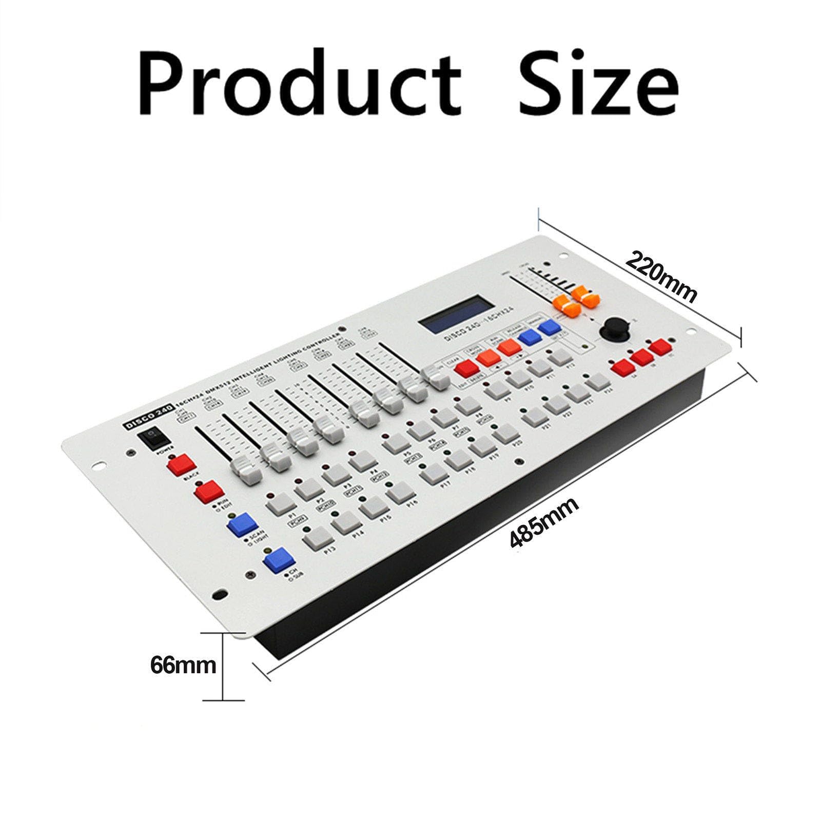 Controlador DMX de 240 canales, consola de luz de escenario DMX512 con edición de programas y control de atenuación, para equipos de iluminación de bodas, eventos y espectáculos en vivo