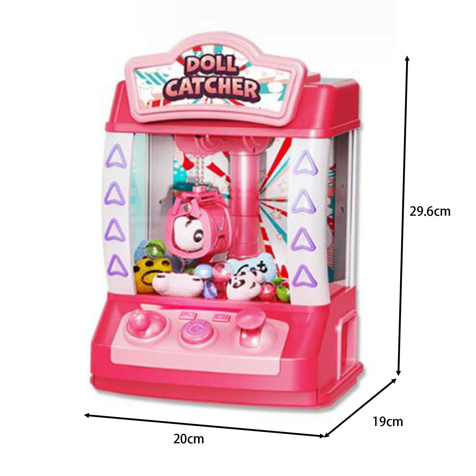 Macchina a Pinza Mini Distributore di Giocattoli Elettronici Arcade con Funzione Musicale per Bambini E Adulti Adatto per, Rosa 20 Bambole