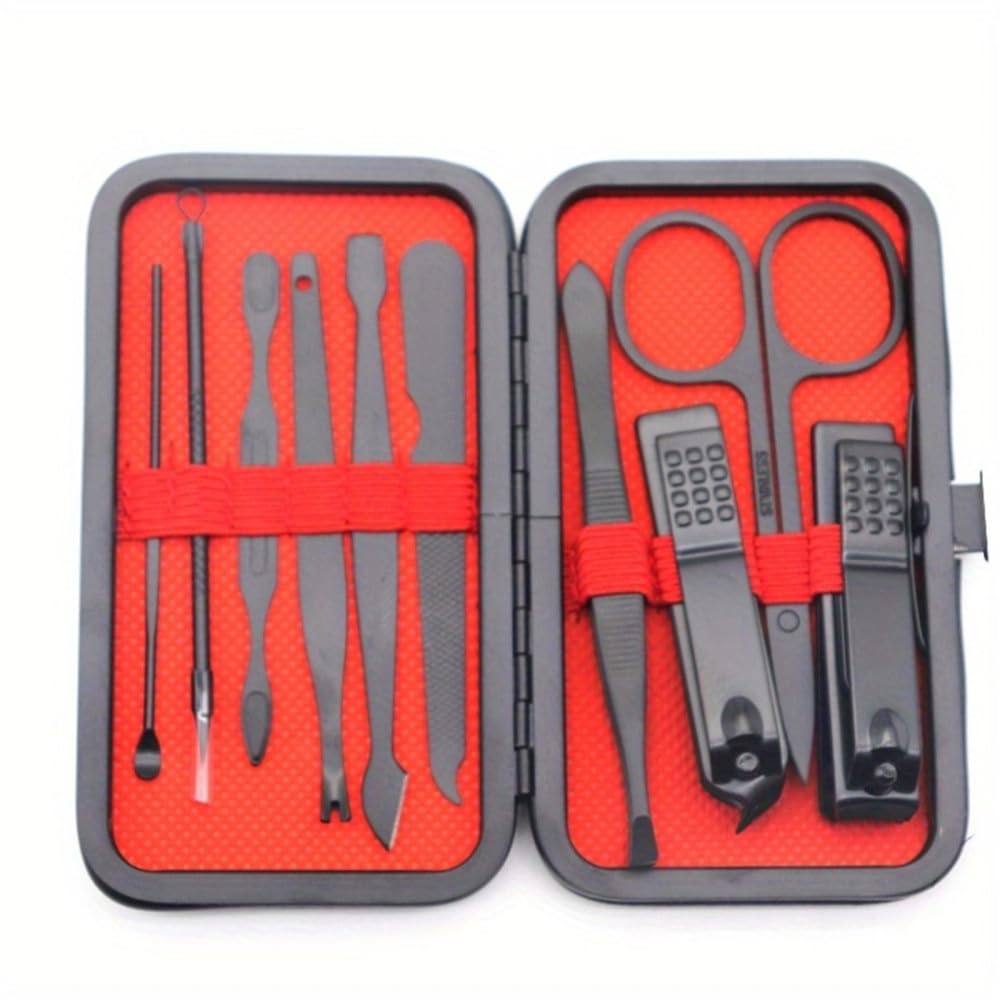 YJYJY Nail clippers Stainless Steel Manicure Pedicure kit Nail Foot Care Black Clipper Set