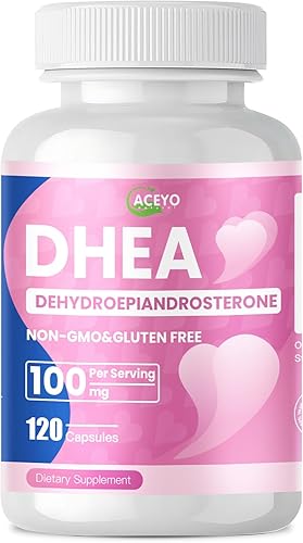 ACEYO DHEA Suplemento de 100 mg para hombres y mujeres, apoyo inmunológico y de salud física, sin OMG, sin gluten, 120 cápsulas