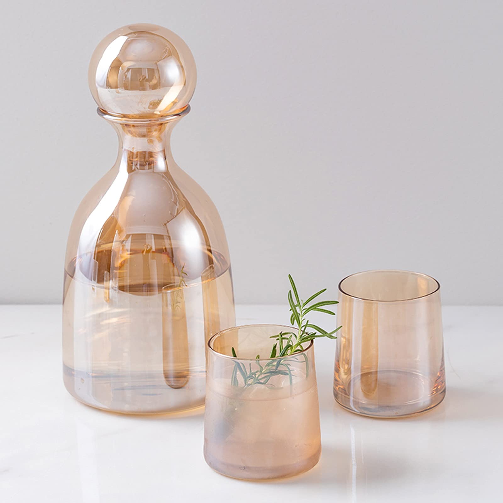 Cruche 50,7 Oz Pichet en verre à ions avec couvercle de boule recouvert ménage pichet d'eau froide idéale for le thé glacé, Sangria, limonade, etc. Cruche a Eau