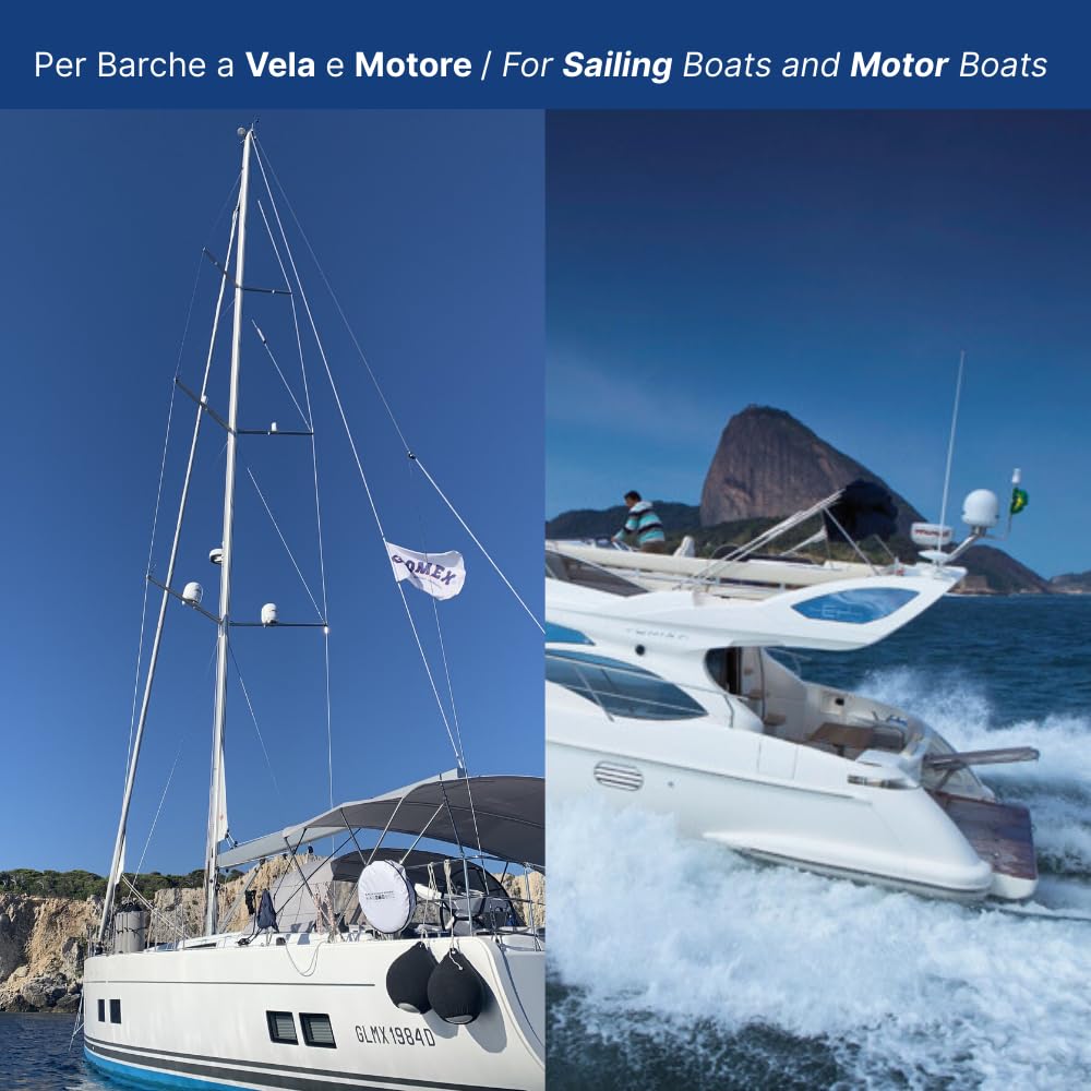Glomex – Antenna Marina DAB GLOMEASY 1,2 m nera, Modello RA300DAB/BK – Installazione Rapida Fast Fitting, per barche a vela, motore, gommoni, yacht – Ricezione Digitale Affidabile