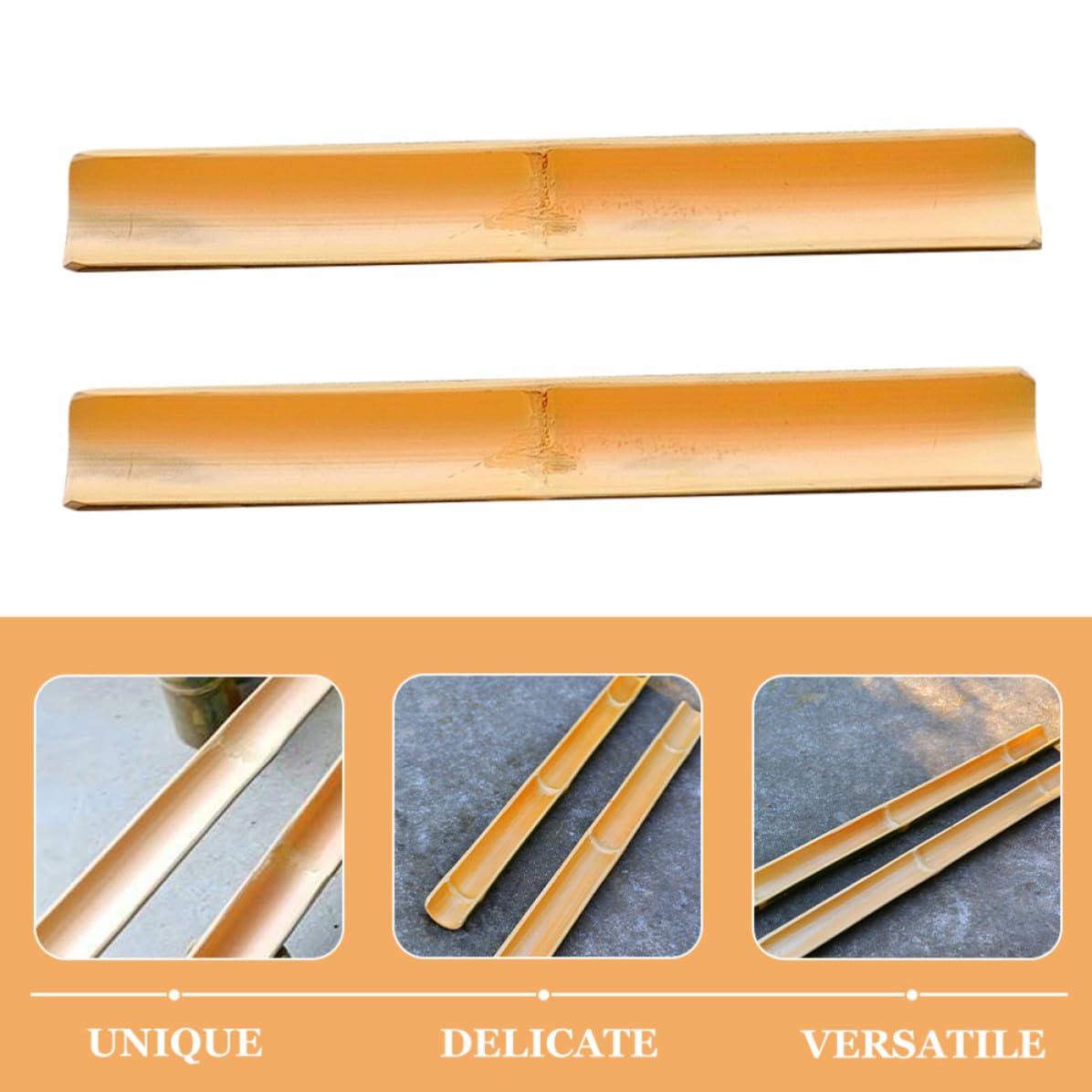 jojofuny Fontaines Décoratives Bambou 2 Pièces pour Aquarium et Bassin Extérieur Cascade en Bambou Naturel Tuyau 50 CM pour Jardin et Vivier à Poissons