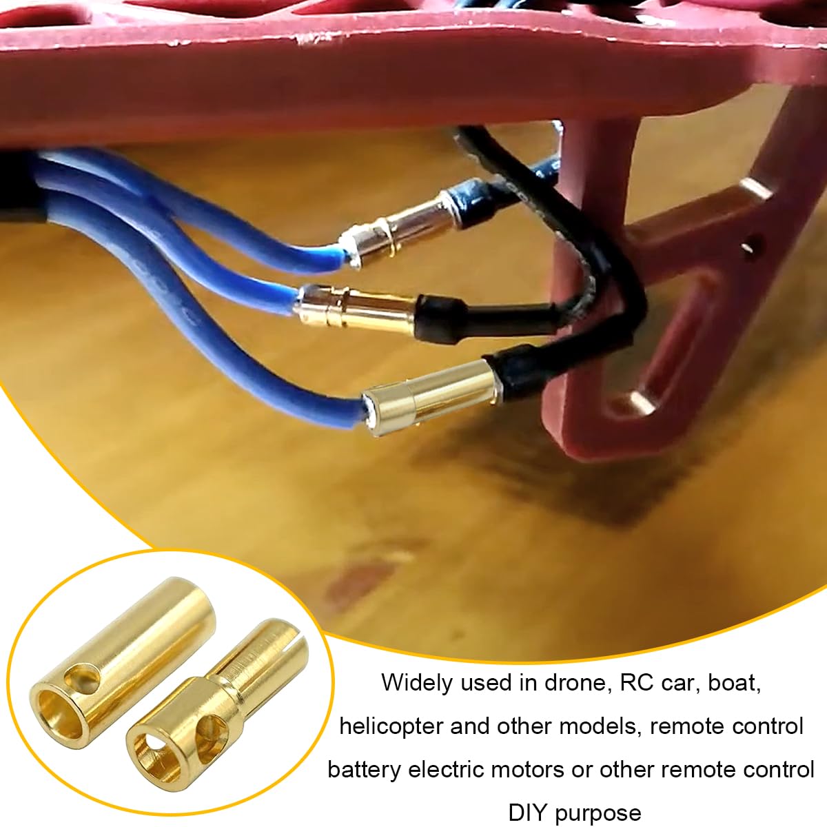 40 connettori banana proiettile placcati in oro da 5 mm Adattatore connettore banana proiettile da 5,0 mm maschio-femmina, per batteria Lipo RC, ESC motore, RC fai da te