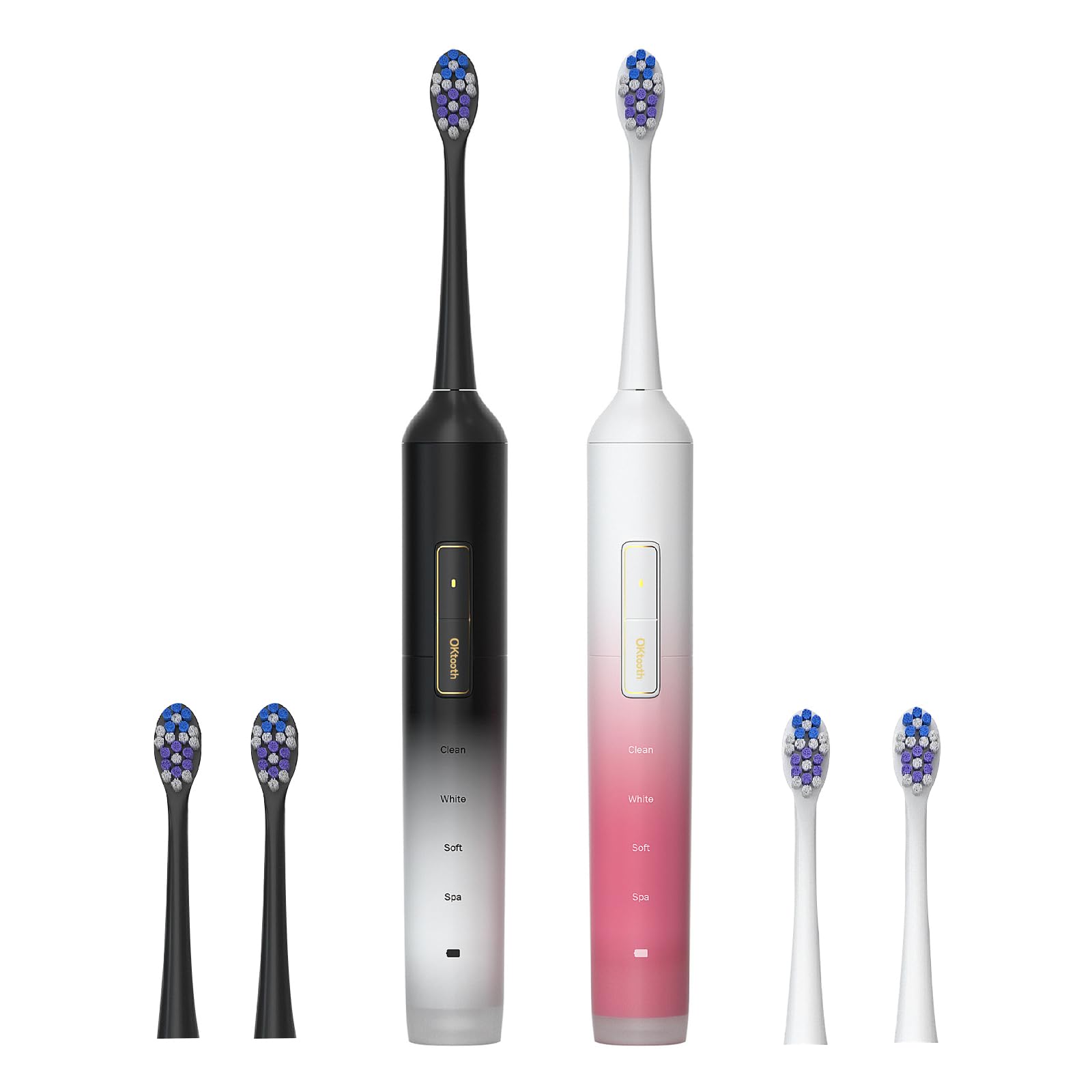 Spazzolino Elettrico Sonico,Cepillo de Dientes Eléctrico,Include 4 Testine,4 Modalità,Timer da 2 Minuti, Ricarica Rapida da 4 Ore,Durata di Circa 180 Giorni,Type-C