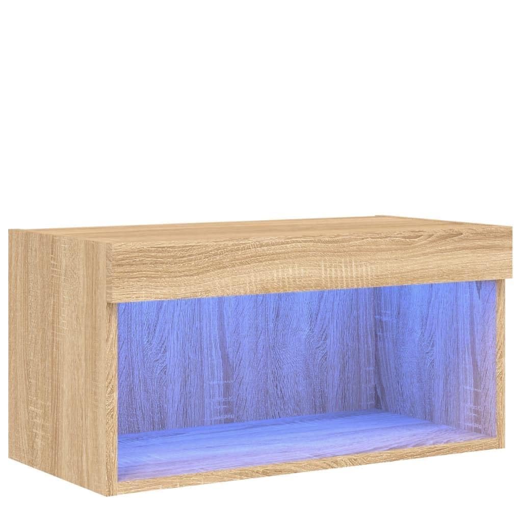 Szafka pod telewizor z lampkami LED dębowymi Sonoma 60 x 30 x 30