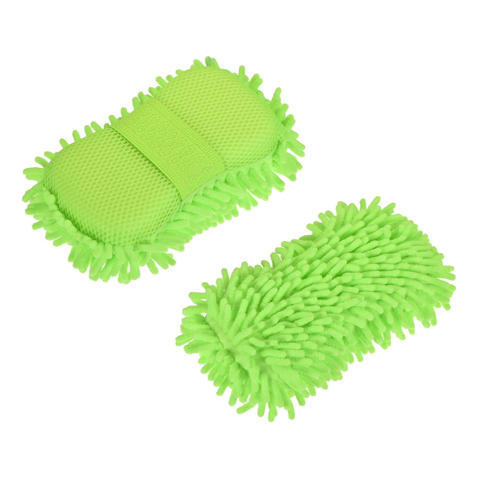M METERXITY 2 Pack Chenille Sponge Mitten, Universal Glove Wash/Wipe Glass, Window, Screen