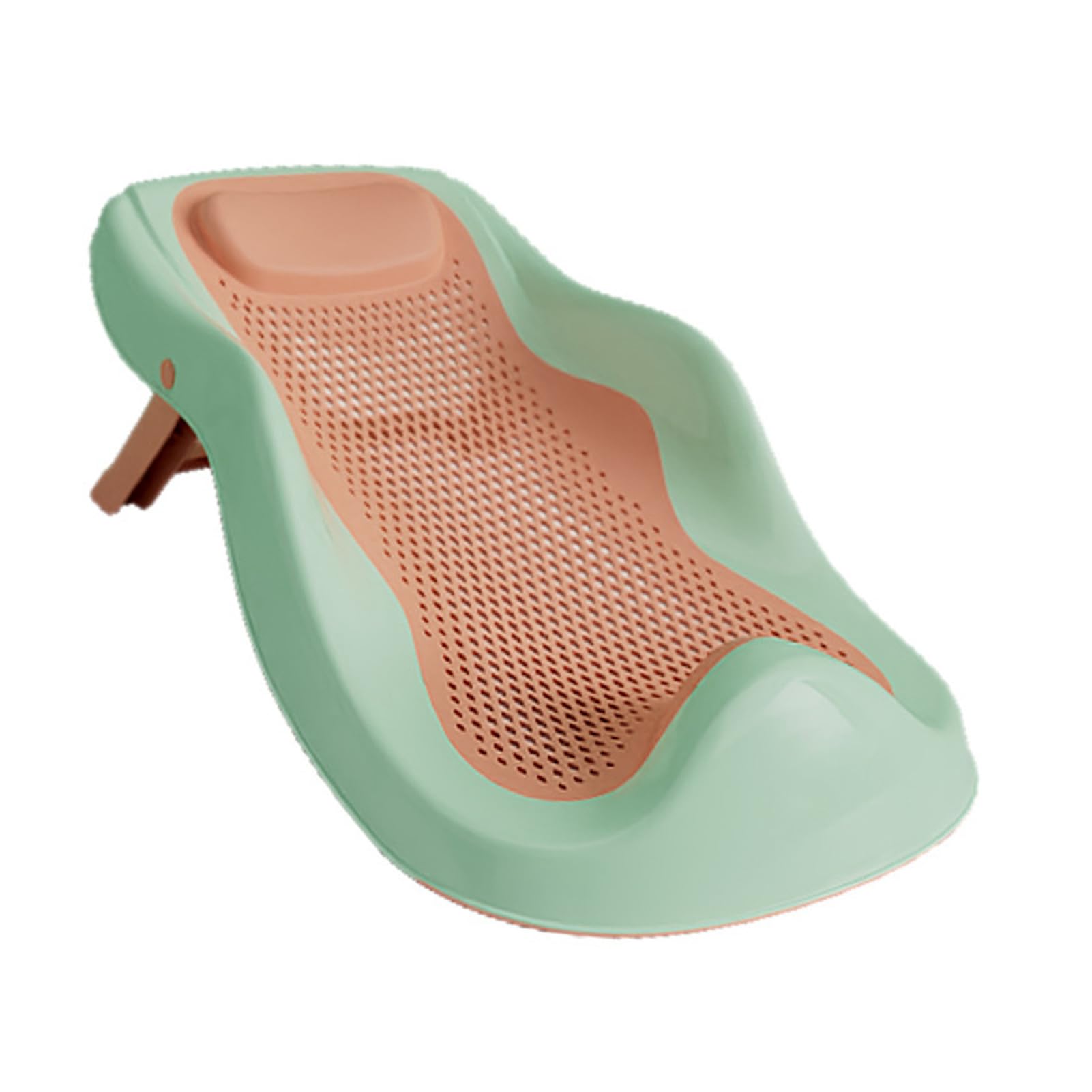 Rosvola Soporte de Baño para Bebé Bañista Ergonómico y Antideslizante para Bebés Material Ligero PP 1 Unidad (GREEN)