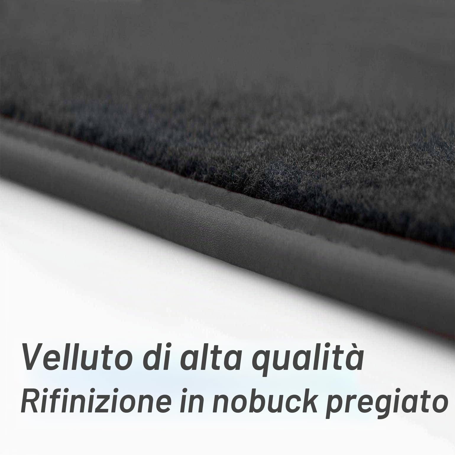 Tappetini adatti per Mercedes Classe V Vito W447, in velluto, qualità originale (cuciture decorative opzionali), tappetini anteriori + 1 fila di sedili auto per interni neri