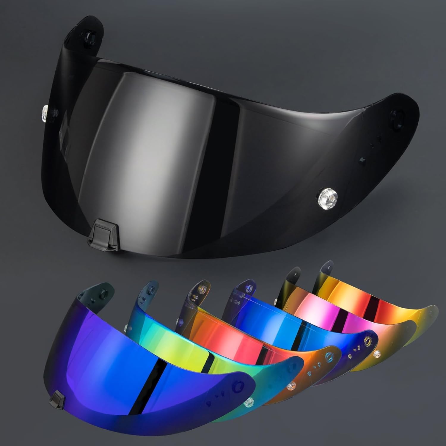 PSLER Helmet Visor for EXO R420 - Mirrored Helmet Visor Tinted Visor Motorcycle Helmet Accessories Replacement (Light Black)