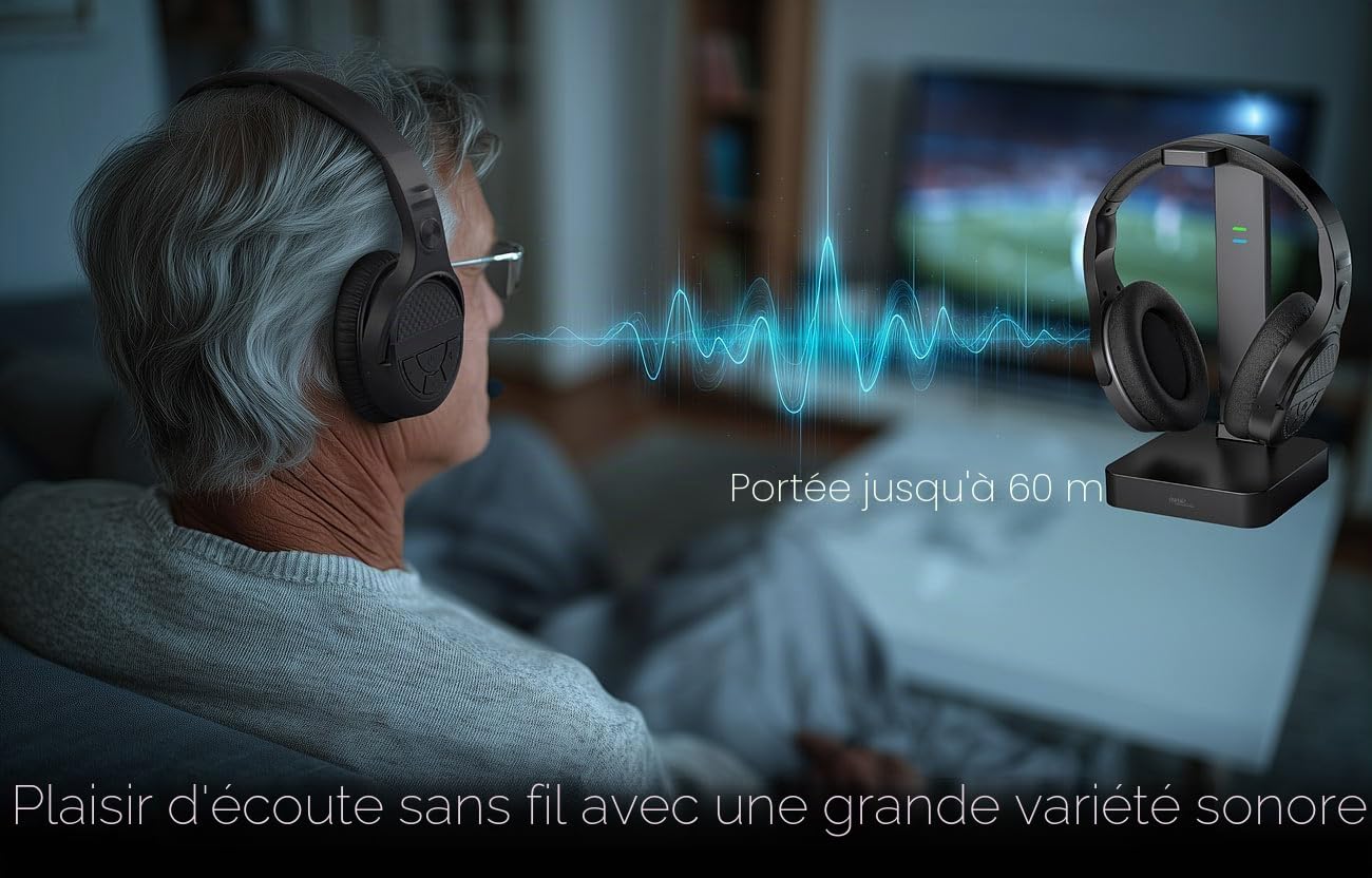 auvisio Casque stéréo sans Fil avec processeur de Signal numérique OK-320