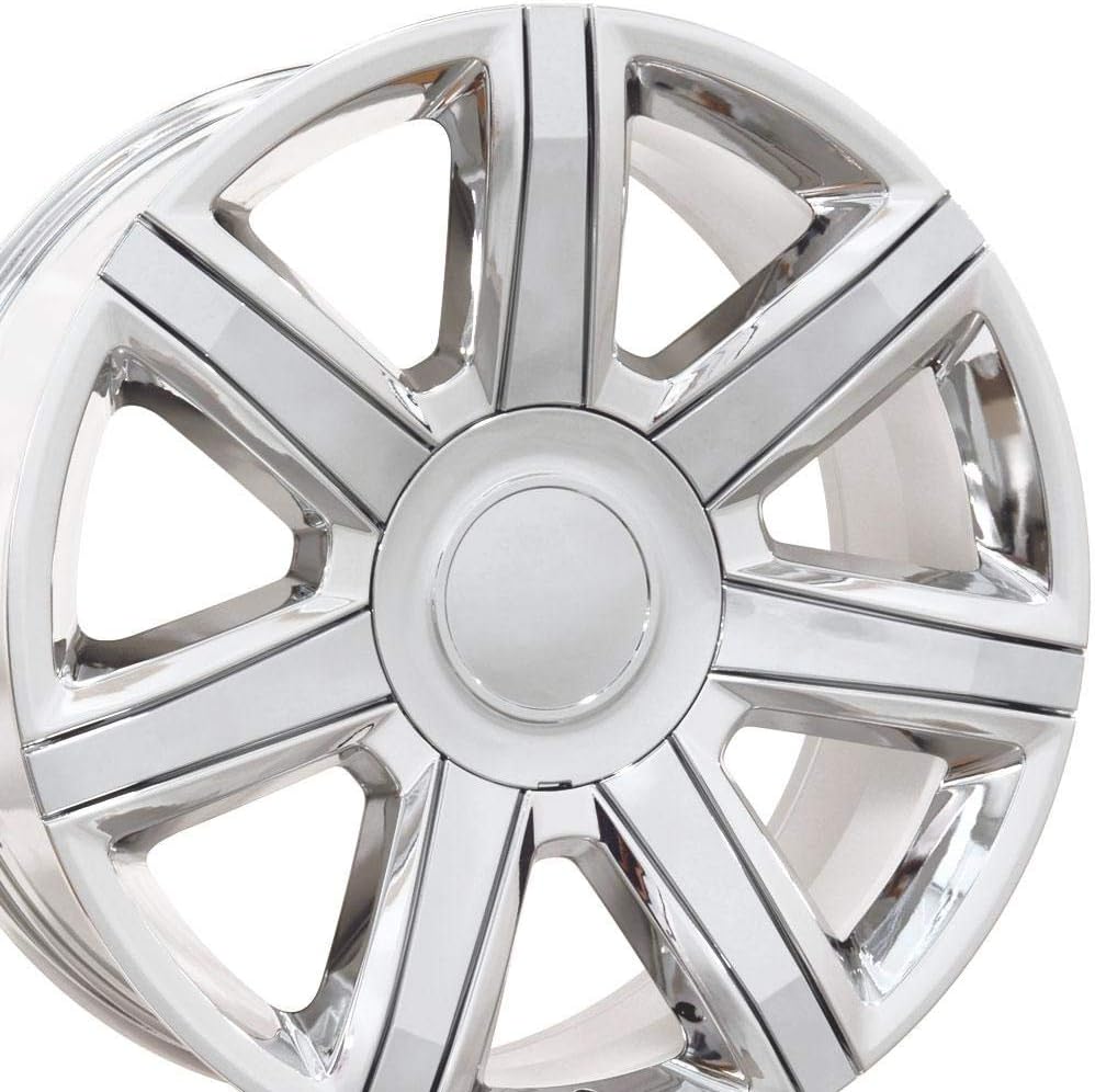 OE Wheels LLC 22 inch Rims Fit pre-2019 Silverado Sierra pre-2021 Tahoe Suburban Yukon Escalade CA87 22x9 Chrome Wheel Hollander 4739