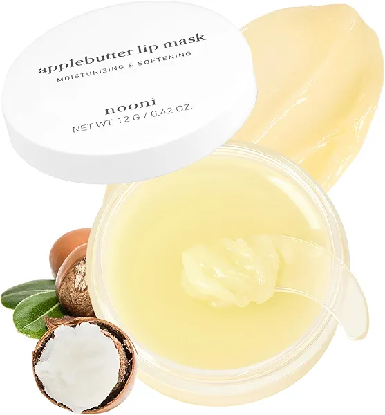 NOONI Vegan Applebutter Lip Mask Overnight – Hydrating Lip Balm & Butter with Shea Butter & Vitamins | Soothing Moisturizer, Softening Treatment for Dry Lips, 0.42 oz