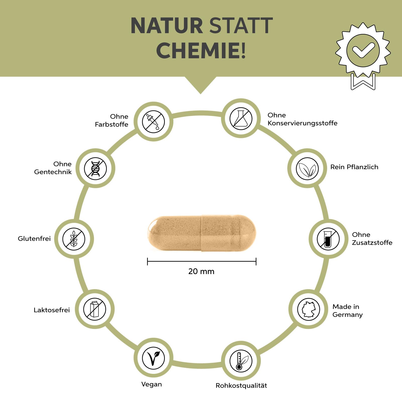 Bio Baobab Kapseln 1000 Stück | Hochdosiert 1290mg Tagesdosis | Affenbrotbaum in Rohkost Qualität | Apothekerbaum 100% rein und ohne Zusatzstoffe | Veganes Fruchtpulver
