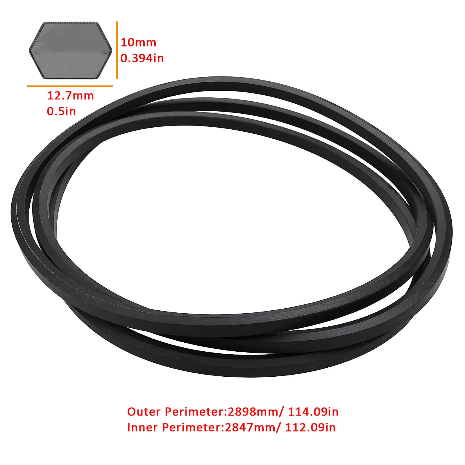 EMSea Cinghia Di Trasmissione Esagonale Da 289 Cm Di Lunghezza Compatible Con Gardol Il Piatto Di Taglio 15107HRB 155107HRB 185107HRB 584897001