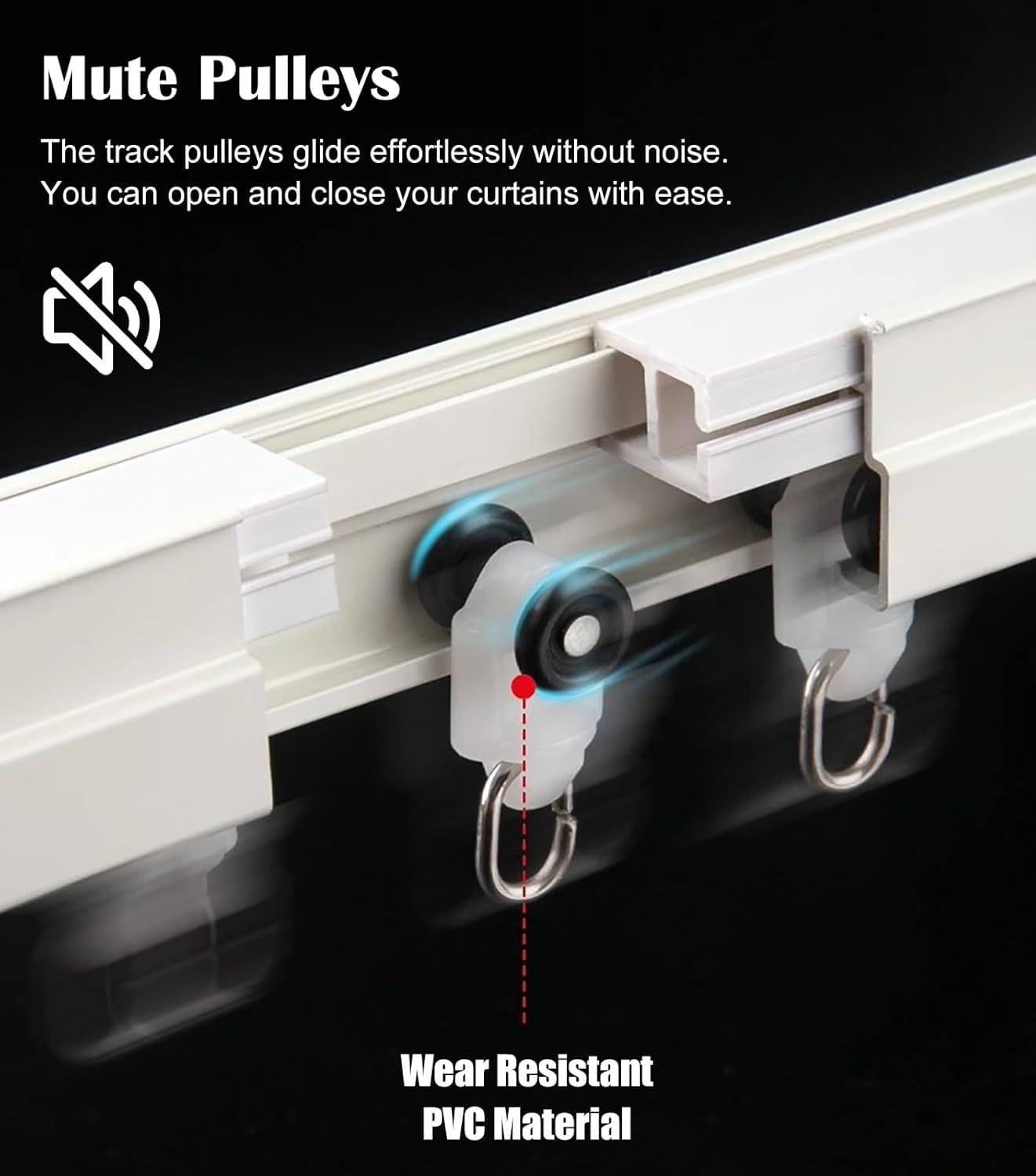 Double rideau Track Rail incurvé pour la baie vitrée, système de piste de rideaux flexible à pliage, piste de rideau en alliage en aluminium et accessoires, support de plafond