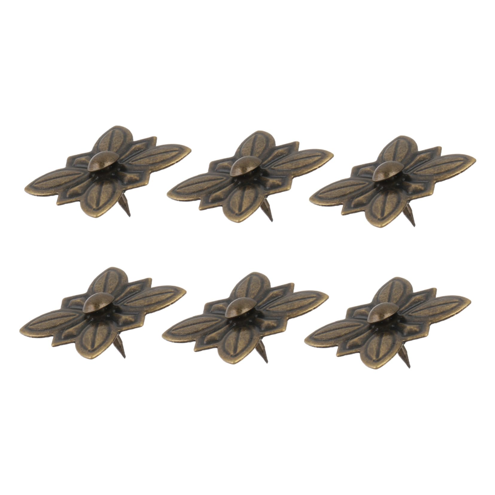 Alipis 6 Set Flower Upholstery Tacks Iron Furniture Pins Decorative Box Paster for Sofa Chair Bed