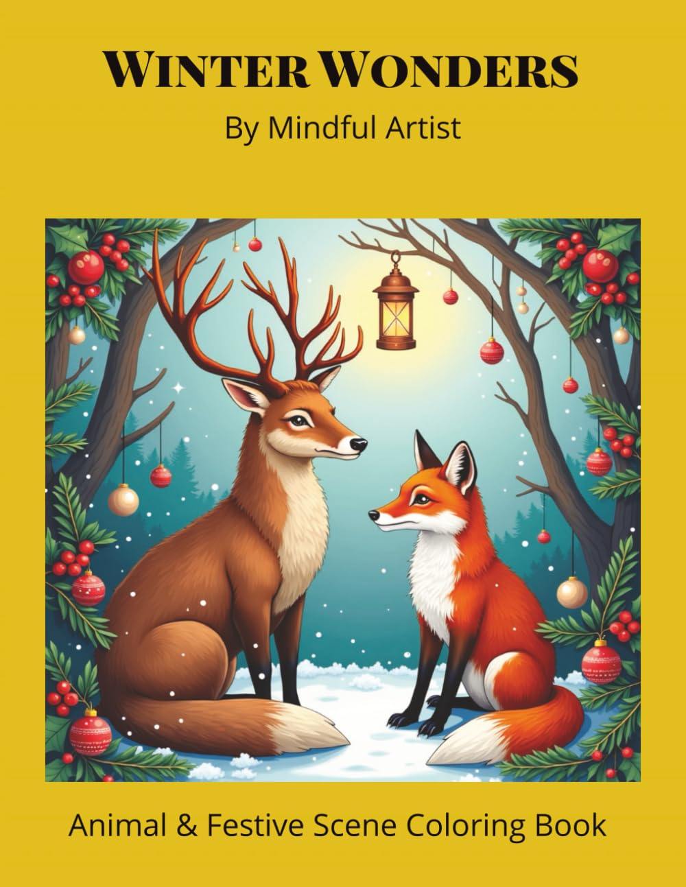 Winter Wonders: Animal & Festive Scene Coloring Book