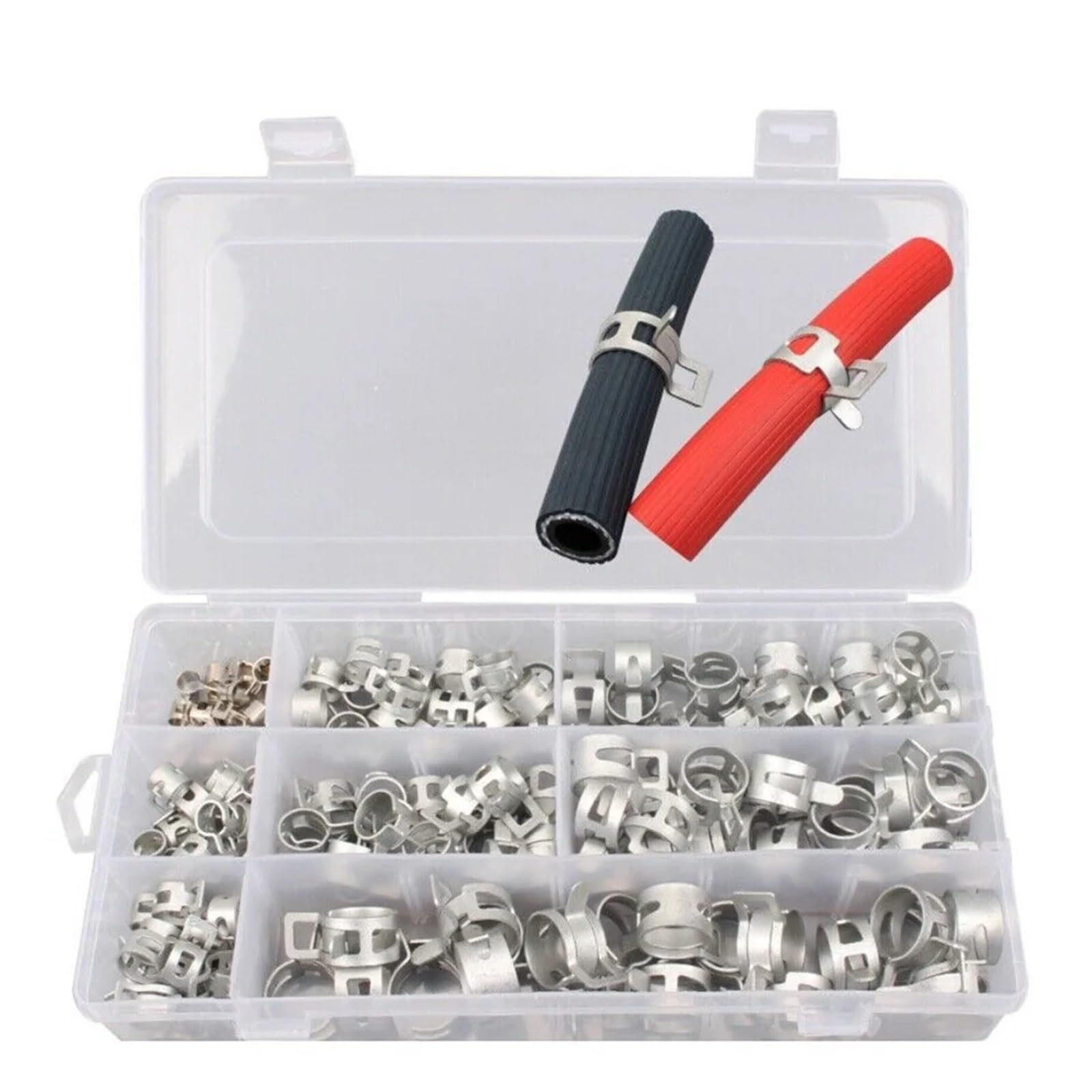 160PCS Elastic Clamps Band Woodworking Hose Clamps Wood Working Clamps 8 Sizes 6.5-18mm