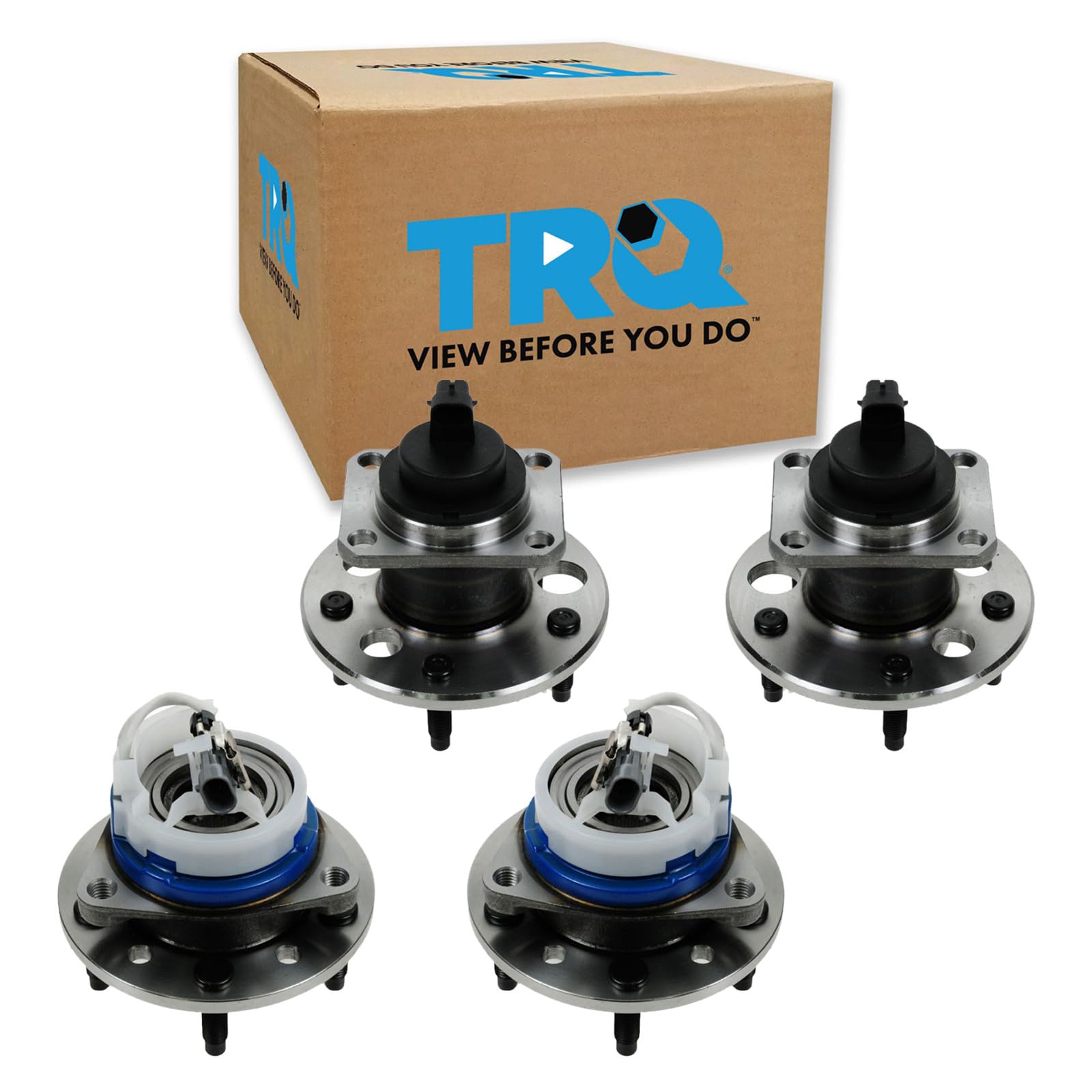 TRQ 2 Piece Front Rear Wheel Bearing &amp; Hub Assembly Set