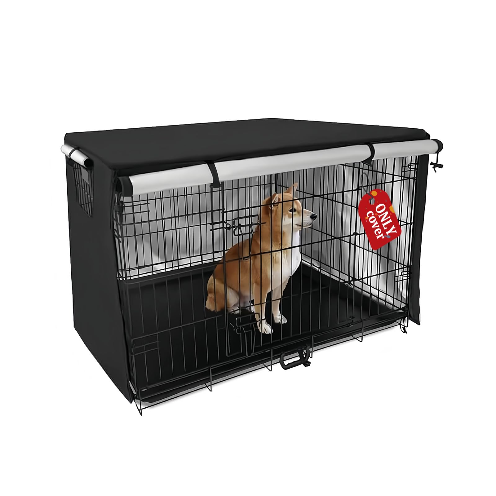 Funda resistente para jaula de perro de 36 pulgadas, impermeable y resistente al viento, cubierta cálida para jaula de perro Oxford con ventana de ventilación, fundas para jaula de mascotas