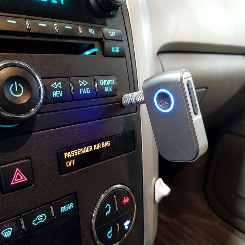 Bluetooth AUX Adapter für Auto, 3,5 mm kabelloser Empfänger, AUX-Bluetooth-Auto-Adapter, Freisprecheinrichtung für Autos, Lautsprecher, Stereoanlagen und Kopfhörer