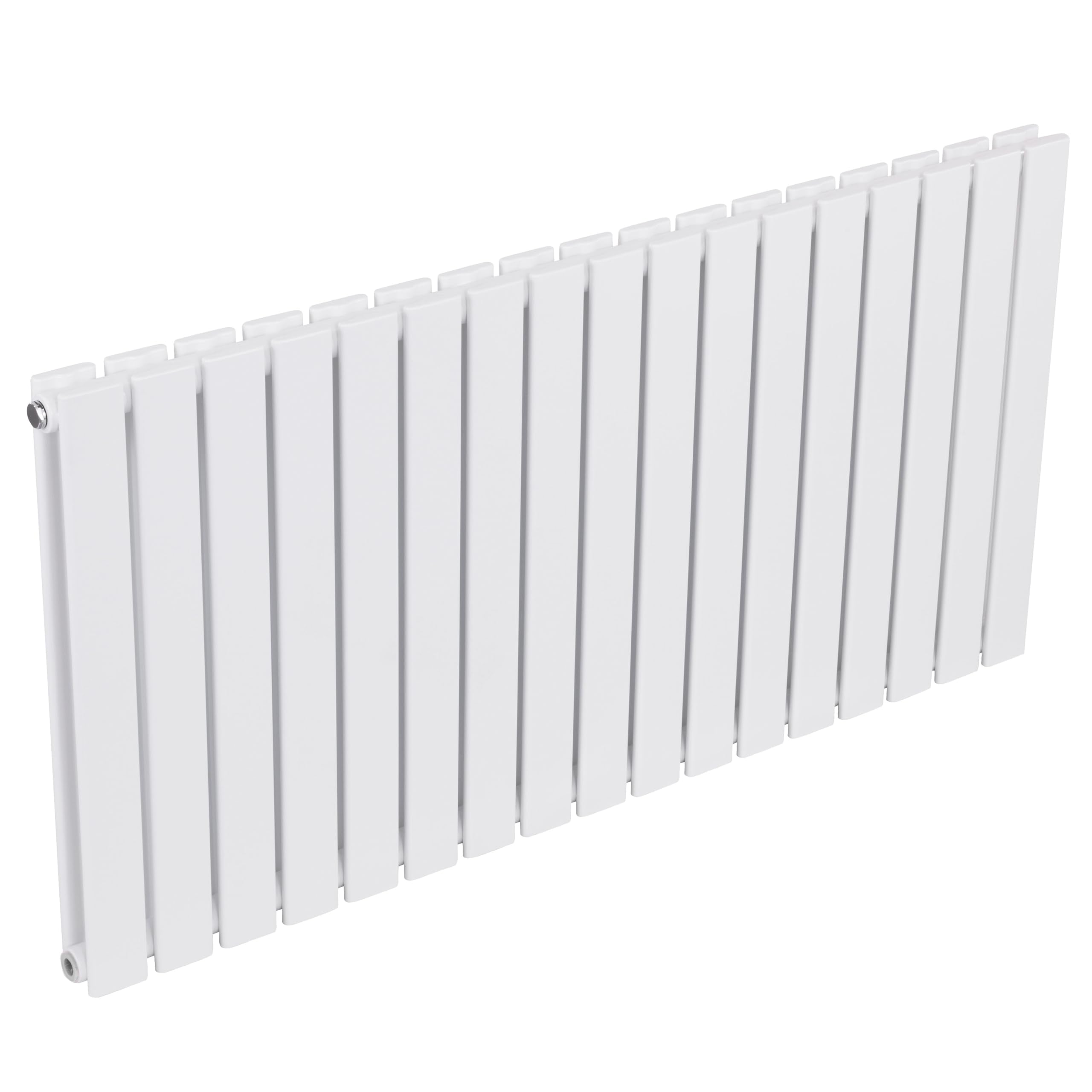 Baridi Horizontal Double Flat Panel Radiator 600 x 1190mm, 17 Fins, Efficient Heat Output, Central Heating, White – DH352