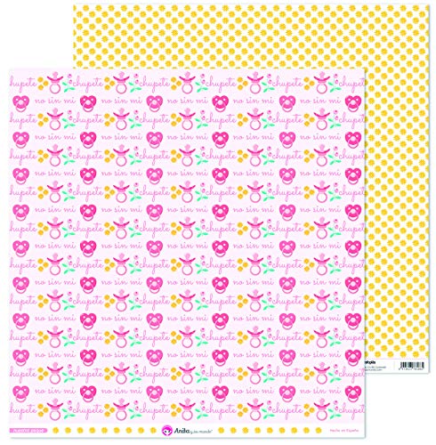 Anita and Su Mundo Collection Our Small Scrapbooking Papers, Paper, Pacifiers, 12" x 12", Lollipop, 30.5 x 30.5 cm