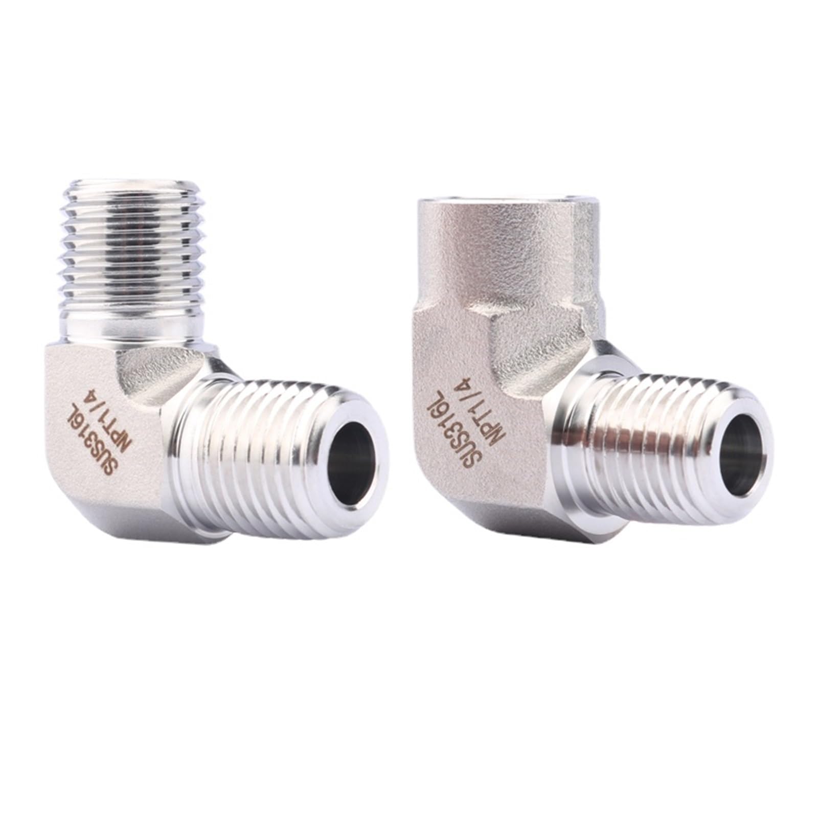 Kute, wysokociśnieniowe złącze kolankowe 1/8" 1/4" 3/8" 1/2" NPT, żeńskie, męskie, 3-drożne, ze stali nierdzewnej 316L, z blokiem przyłączeniowym(Elbow Female To Male NPT 3/8")