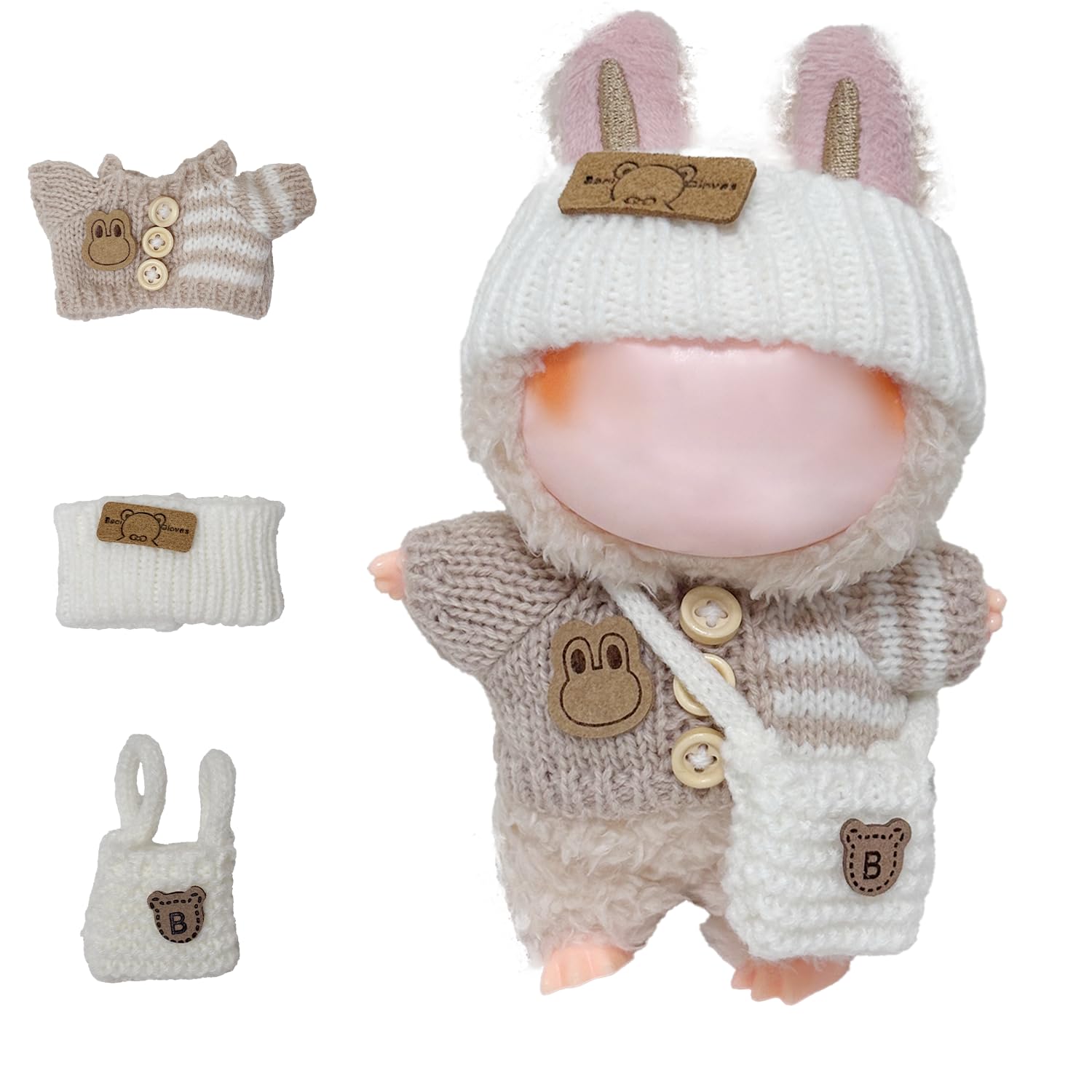 BOXOB 17cm & 10cm Ensemble Accessoires Et Vêtements Poupée, 3pcs Tenue