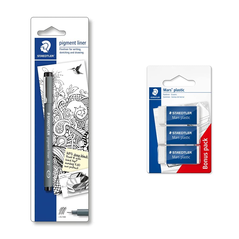 Penna A Rotella Staedtler 308-9BKD - Punta 0.2 Mm, Inchiostro Pigmentato Nero, Ideale Per Tecnica E Schizzi - Foto 5