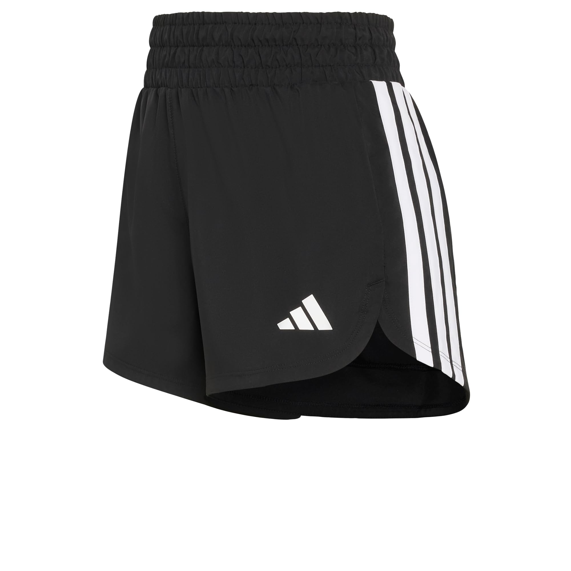 adidas Women's Pacer Workout Woven High Rise Shorts, Black/White, XXL 5 inch
